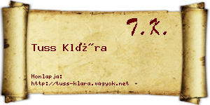 Tuss Klára névjegykártya